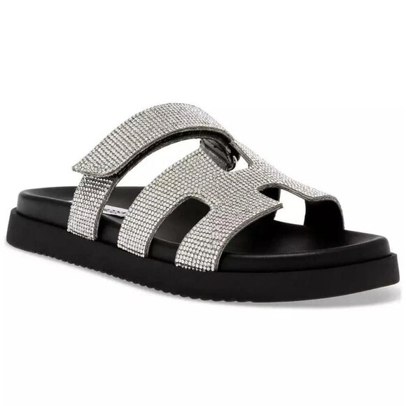 Steve Madden Women's Mayven-r Rhinestone Slide Sandals - Picture 1 of 5